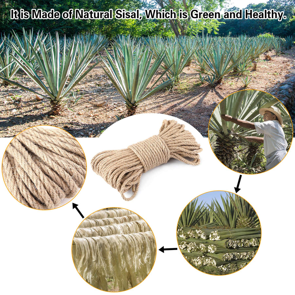 6 mm × 30 m Sisalseil – Natur, für Kratzbaum & DIY